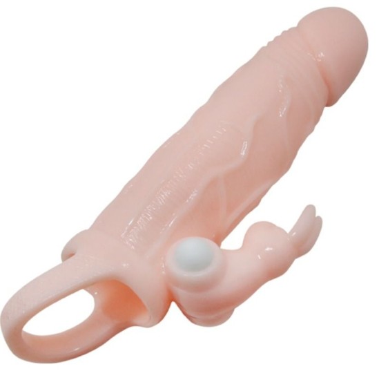 Baile For Him BRAVE MAN PENIS COVER WITH RABBIT AND DOUBLE ENGINE FLESH 16.5 CM