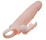 Baile For Him BRAVE MAN PENIS COVER WITH RABBIT AND DOUBLE ENGINE FLESH 16.5 CM