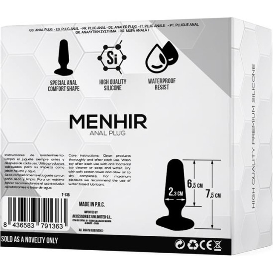 Tardenoche Menhir Anal Plug Silicone Black