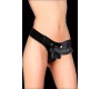 Ouch! REALISTIC LEATHER STRAP-ON 7 INCHES BLACK