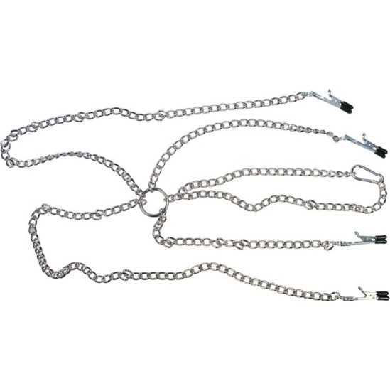 Fetish Collection CHAIN WITH NIPPLE AND CLITORIS CLAMPS