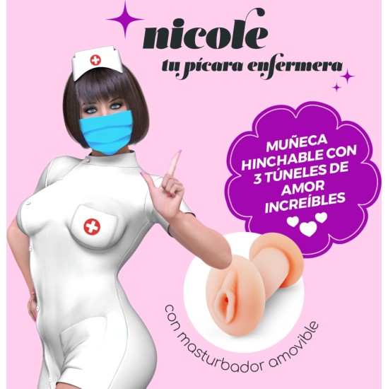 Crushious NICOLE LA ENFERMERA INFLATABLE DOLL WITH STROKER