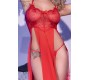 Chilirose NAKTINĖS MARŠKINĖLIAI IR TIRŠTELĖS CR-4371 RED - 42 XL