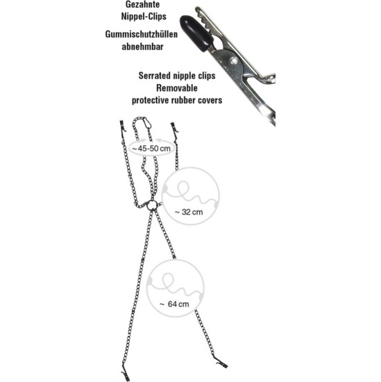 Fetish Collection CHAIN WITH NIPPLE AND CLITORIS CLAMPS