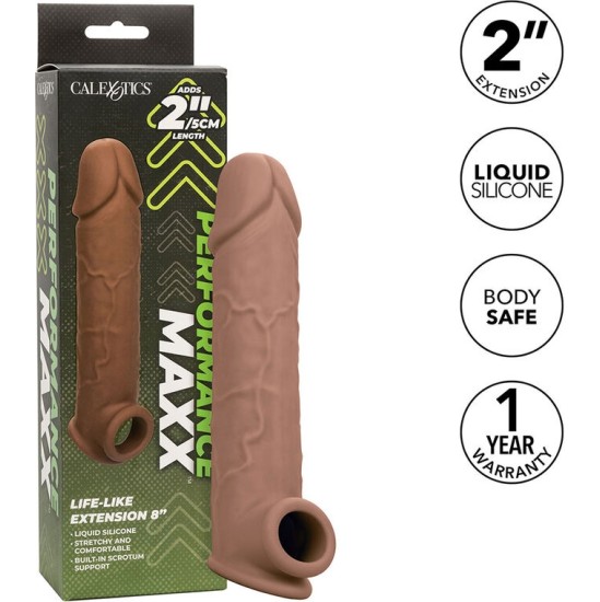 California Exotics PERFORMANCE MAXX LIFE-LIKE EXTENSION 8 BROWN SKIN