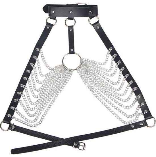 Subblime Fetish SUBBLIME - CHEST HARNESS WITH BIG RING CHAINS ONE SIZE