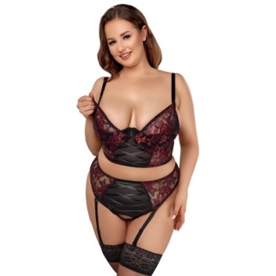 Cottelli Curves Bra Set black/red 95C/2XL