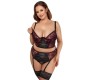 Cottelli Curves Bra Set black/red 95C/2XL