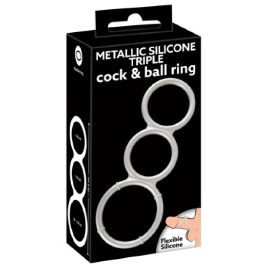 You2Toys Metallic Silicone Triple Ring