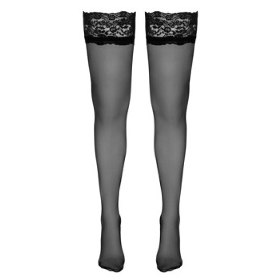 Cottelli Legwear Melnas piekaramās zeķes 5