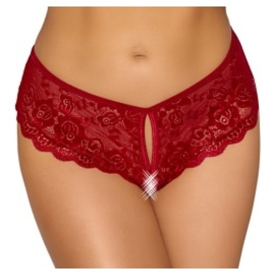 Cottelli Lingerie Raudonos kelnaitės be tarpkojų M