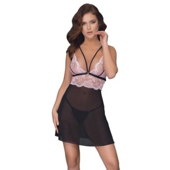 Cottelli Lingerie Babydoll must/roosa M