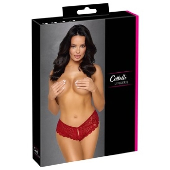 Cottelli Lingerie Crotchless panty red M