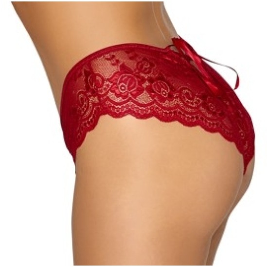 Cottelli Lingerie Crotchless panty red M