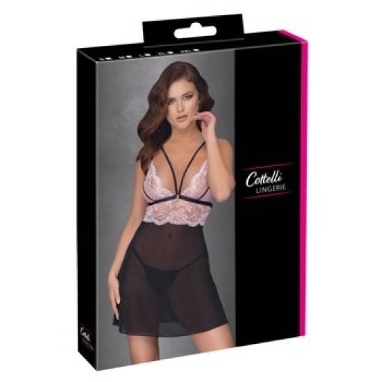 Cottelli Lingerie Babydoll must/roosa M