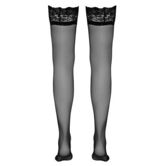 Cottelli Legwear Melnas piekaramās zeķes 5