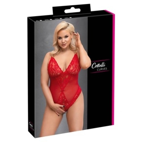 Cottelli Curves Crotchless Body red XL