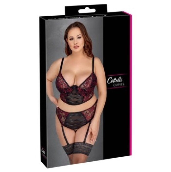 Cottelli Curves Bra Set black/red 95C/2XL