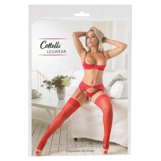 Cottelli Legwear Stockings red 2