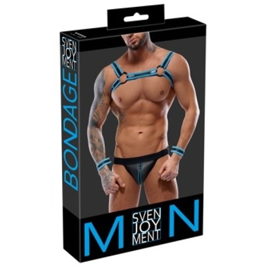 Svenjoyment Bondage Vīriešu Jock komplekts melns/zils XL