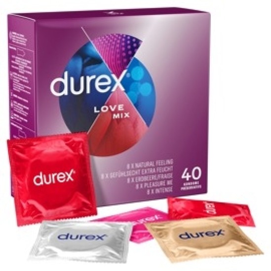 Durex Mīlestības maisījumu iepakojums pa 40