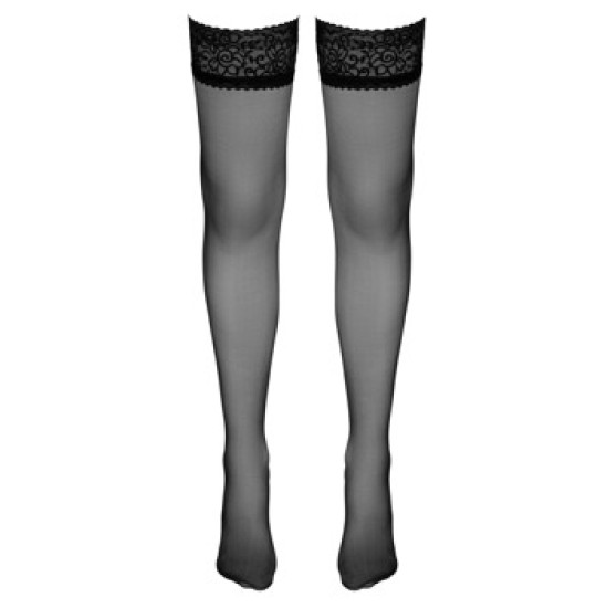 Cottelli Legwear Melnas piekaramās zeķes 2