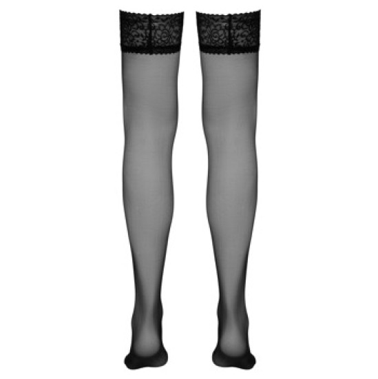 Cottelli Legwear Melnas piekaramās zeķes 2