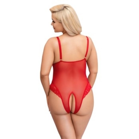 Cottelli Curves Crotchless Body red XL