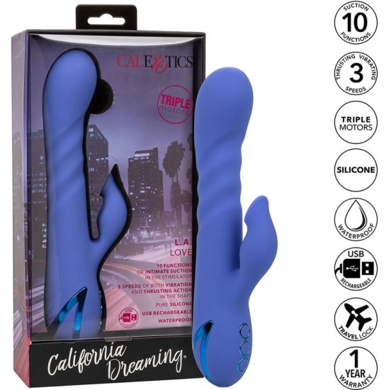 California Exotics LA LOVE VIBRATOR & SUCKER BLUE BY CALIFORNIA DREAMING