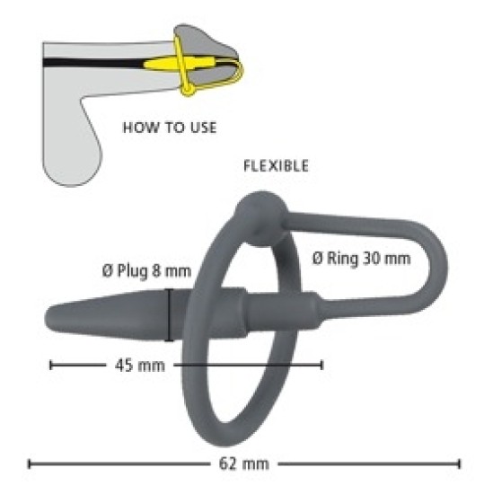 Penisplug Dzimumlocekļa spraudnis ar galvas gredzenu