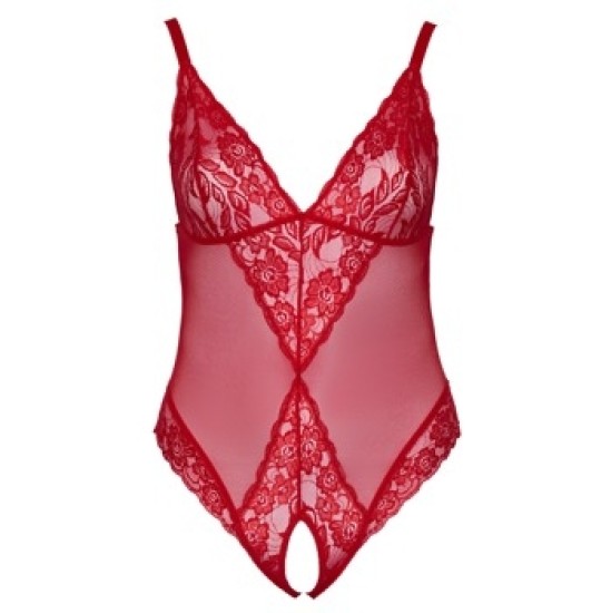 Cottelli Curves Crotchless Body red 2XL