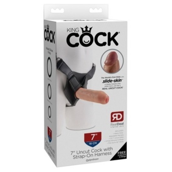 King Cock KC 7 Negriezts ar strap-On Light