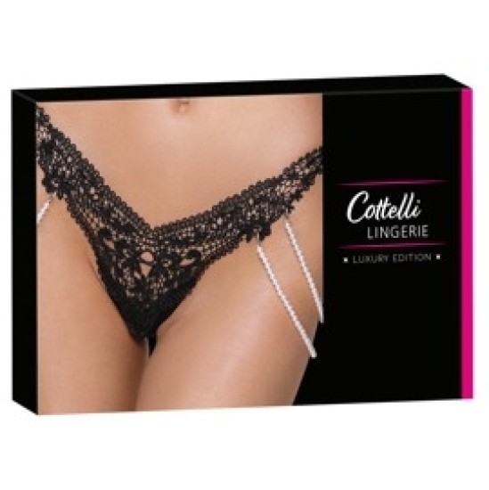 Cottelli Lingerie Stīga ar pērļu ķēdēm S/M