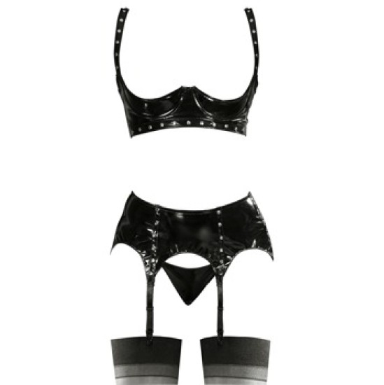 Black Level Vinyl Shelf Bra Set XL