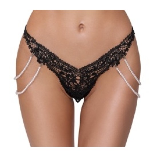 Cottelli Lingerie Stīga ar pērļu ķēdēm S/M