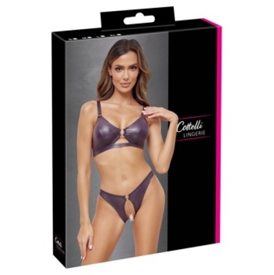 Cottelli Lingerie Bra and Briefs purple S