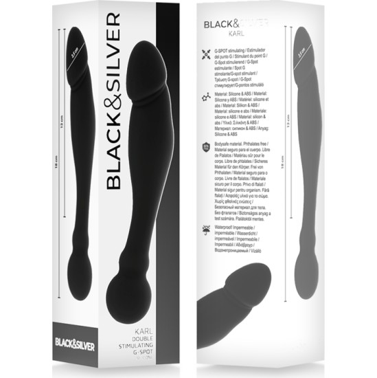 Black&Amp;Silver KARL G-PUNKTU STIMULĒJOŠAIS DILDO 18 CM