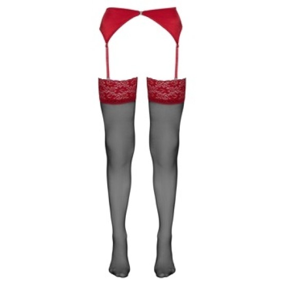 Cottelli Legwear Zeķes melnas/sarkanas 4