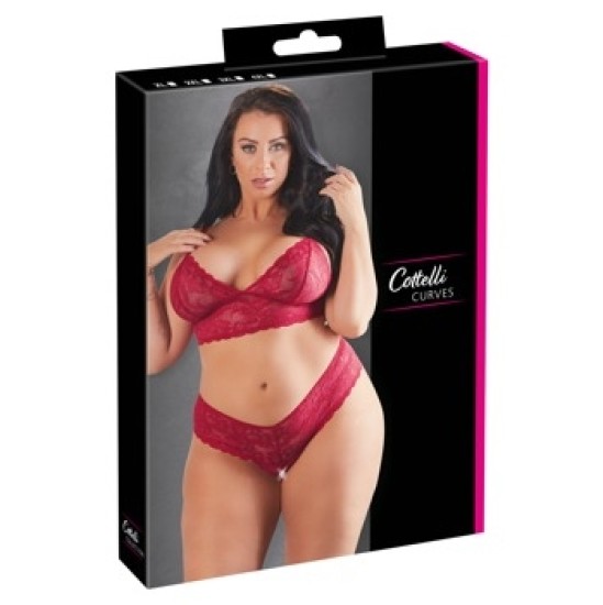 Cottelli Curves Bra and Red Briefs XL