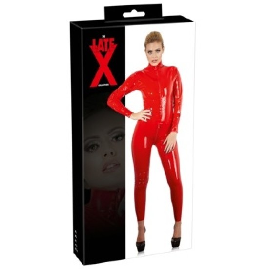 Late X Latex Catsuit red XS