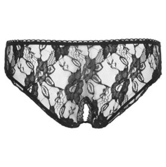 Cottelli Lingerie Juodos XL kelnaitės tarpvaisiais