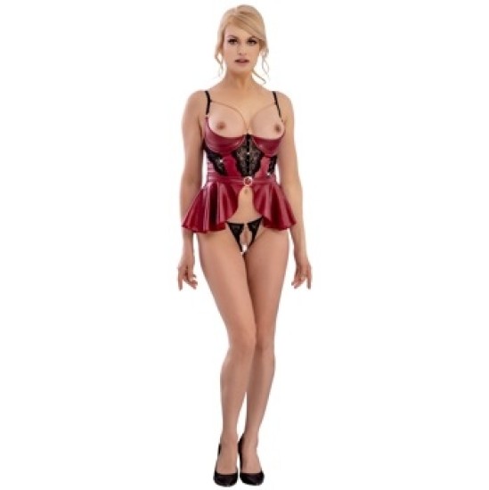 Abierta Fina Shelf Bra Set red 85C/XL