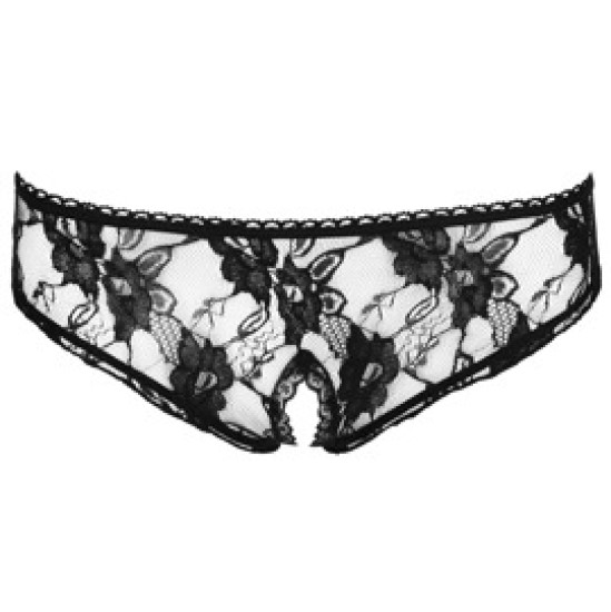 Cottelli Lingerie Juodos XL kelnaitės tarpvaisiais