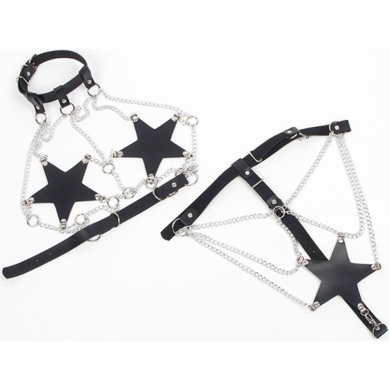 Subblime Fetish SUBBLIME - FULL BODY HARNESS WITH STAR CHAINDETAIL ONE SIZE