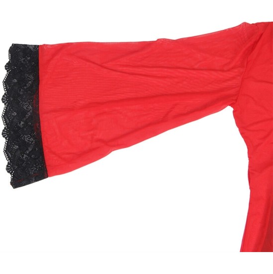 Subblime Dresses SUBBLIME – LÄBIPAISTVAST KANGAST RÖÖT PITSIDETAILIDEGA PUNANE L/XL