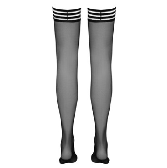 Cottelli Legwear Melnas piekaramās zeķes 3