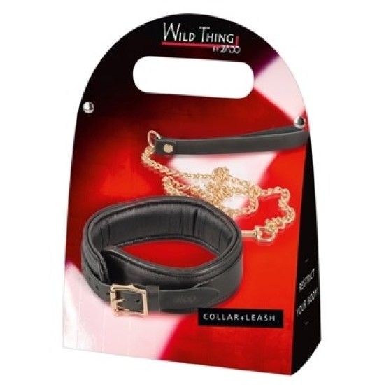 Wild Thing By Zado Leather Collar and Leash gold