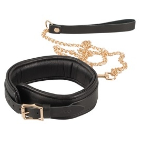 Wild Thing By Zado Leather Collar and Leash gold