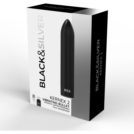 Black&Amp;Silver KERNEX 2 MELNA VIBRĒJOŠĀ MAGNĒTISKĀ LODE