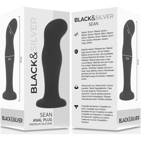 Black&Amp;Silver SEAN PLUG ANAL PREMIUM SILICONE BLACK